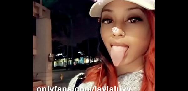  SEXY MODEL LAYLA LUVV WITH SUPER LONG TONGUE